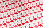 Preview: Designerbaumwolle Flamingo weiß (10 cm)