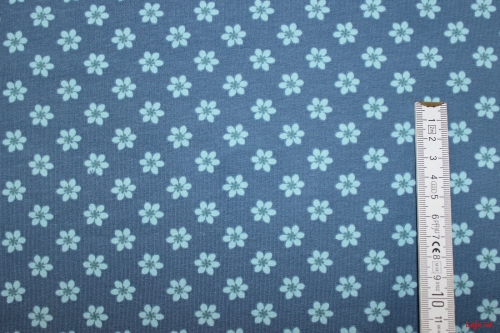 Jersey Blümchen graublau (10 cm)