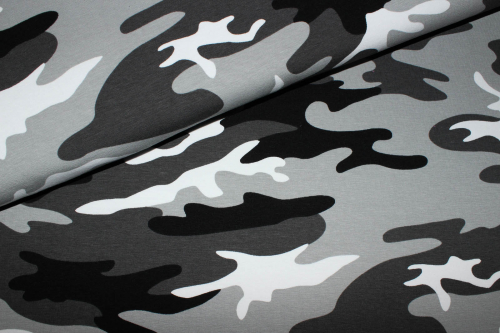 Jersey Camouflage grau/weiß/schwarz (10 cm)