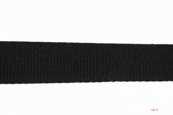 Gurtband Baumwolle 30mm schwarz (1 m)