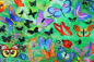 Preview: Digitaldruck Stretch- Jersey Schmetterlinge (10 cm)