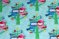 Preview: Designerbaumwolle Christmas Lovebirds auqa (10 cm)