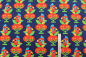 Preview: Stretch Jersey Parrots dunkelblau (10 cm)