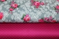 Preview: Baumwolle Minipunkte pink/grau (10 cm)