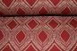 Preview: Dekostoff grafisches Muster Leinen Look rot (10 cm)