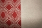 Preview: Dekostoff grafisches Muster Leinen Look rot (10 cm)