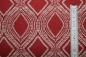 Preview: Dekostoff grafisches Muster Leinen Look rot (10 cm)