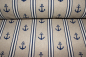Preview: Dekostoff Anker und Streifen Leinen Look (10 cm)