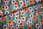 Preview: Designerbaumwolle Hollyhocks Grey (10 cm)