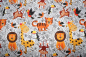Preview: Jersey "Dschungel" graumeliert (10 cm)