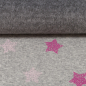 Mobile Preview: Alpenfleece/-sweat grau mit bunten Sternen (10 cm)