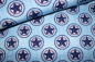 Preview: Sommersweat Sterne und Kreise hellblau (10 cm)