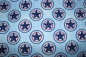 Preview: Sommersweat Sterne und Kreise hellblau (10 cm)