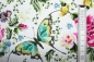 Preview: Jersey Blumen und Schmetterlinge weiß (10 cm)