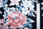 Preview: Jersey Blumenbouquet groß nachtblau (10 cm)