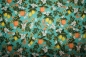 Preview: Designer- Baumwollstoff Citrus Floral teal (10 cm)