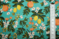 Preview: Designer- Baumwollstoff Citrus Floral teal (10 cm)