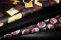 Preview: Designerbaumwollstoff Strawberry Delight Black (10 cm)