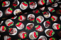 Preview: Designerbaumwollstoff Strawberry Delight Black (10 cm)