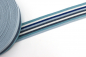 Preview: Gurtband Streifen verschiedene Blautöne/ naturweiß 40 mm (1 m)