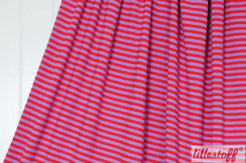 Jersey Ringel rot/flieder (10 cm)