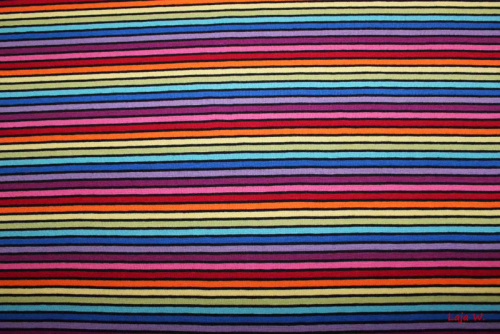 Jersey Streifen Regenbogen/schwarz (10 cm)