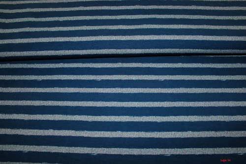 Jersey Fleet- Stripe dunkelblau/graumeliert (10 cm)