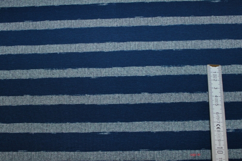 Jersey Fleet- Stripe dunkelblau/graumeliert (10 cm)