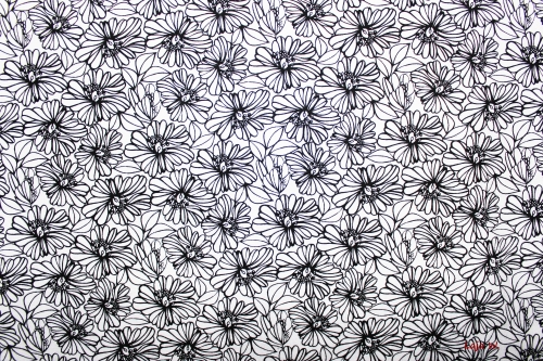Designerbaumwollstoff grafische Blumen (10 cm)