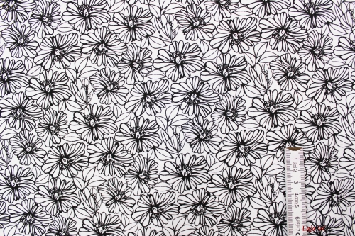 Designerbaumwollstoff grafische Blumen (10 cm)