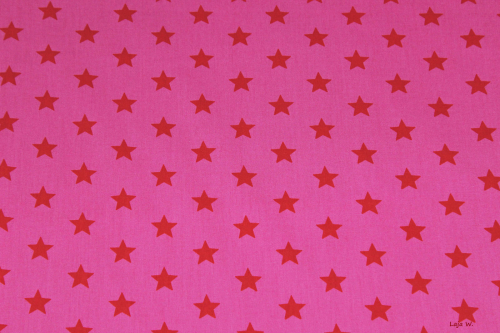 Baumwolle Sterne pink/rot (10 cm)