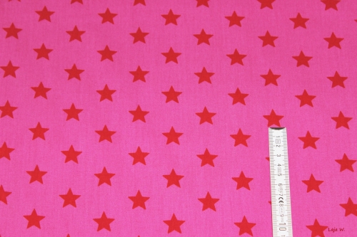 Baumwolle Sterne pink/rot (10 cm)