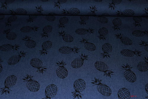 Jeansstoff | Ananas dunkelblau (10 cm)