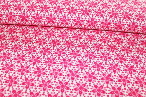 Baumwolle Julia Mandala pink/rauchblau  (10 cm)