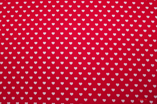 Baumwolle Herzen rot/weiß (10 cm)