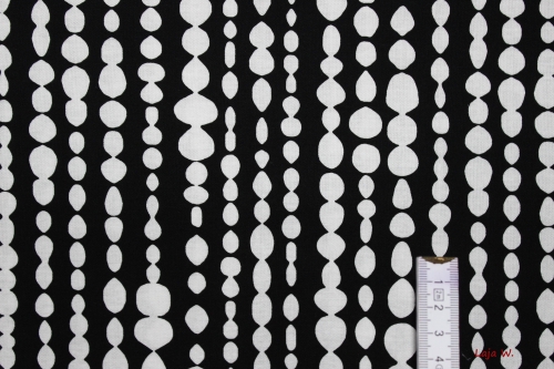 Designerbaumwollstoff Chain Dots schwarz (10 cm)