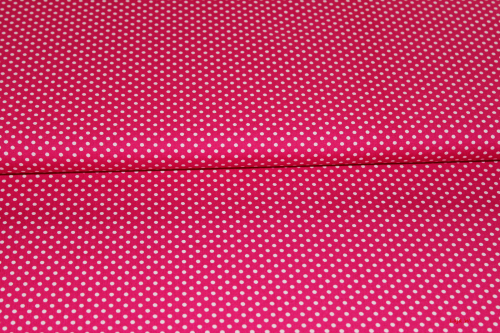 Baumwolle Punkte dunkleres pink-weiß (10 cm)