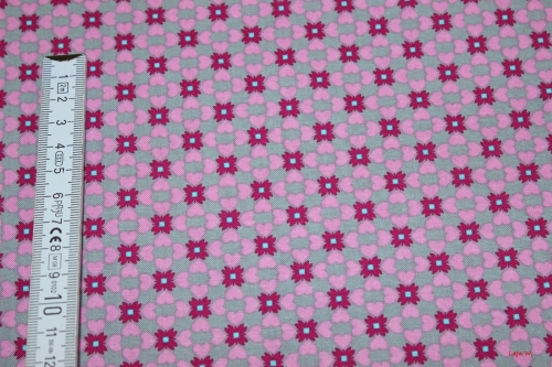 Baumwolle Herzblümchen grau (10 cm)