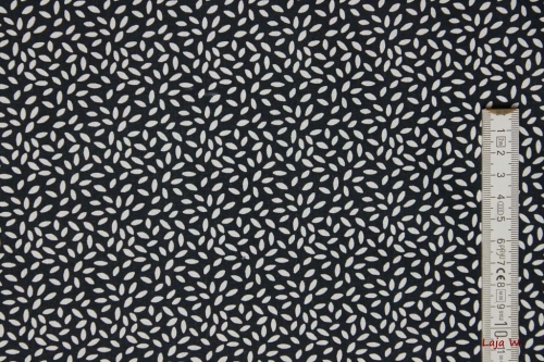 Baumwollstoff Blättchen dunkelblau (10 cm)