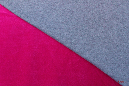Alpenfleece/-sweat grau/pink (10 cm)