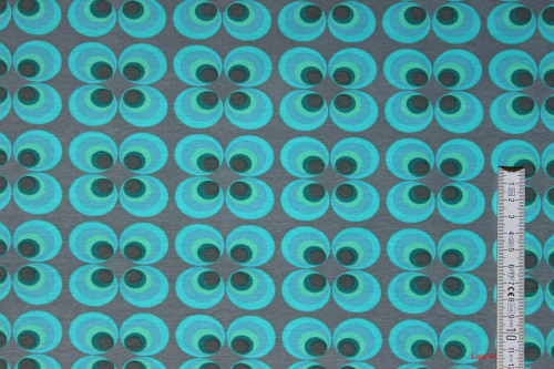Jersey Retroblumen grau (10 cm)