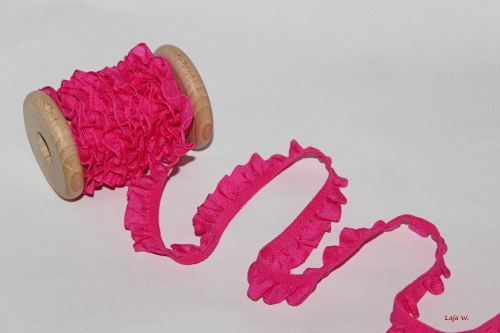 elastisches Rüschengummi pink (1 m)