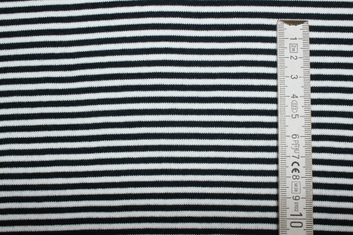 Bündchen dunkelblau/weiß (10 cm)