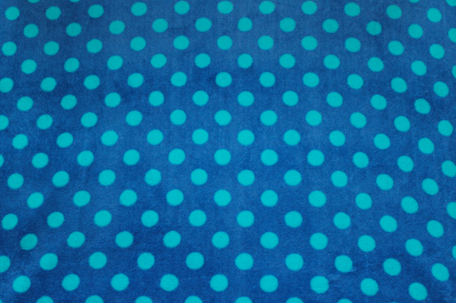 Wellnessfleece Punkte blau/türkis (10 cm)