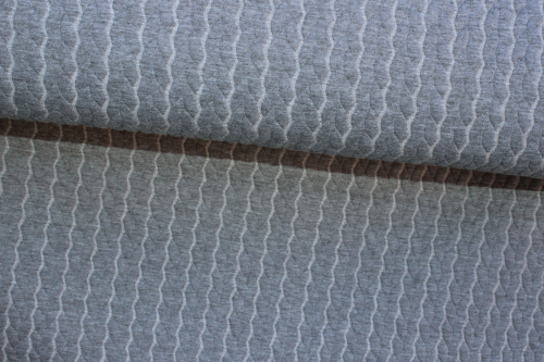 Jaquardjersey "Treccia" grau meliert (10 cm)