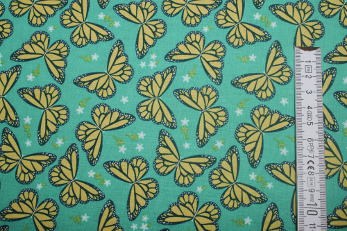 Designerbaumwolle In Bloom grün  (10 cm)
