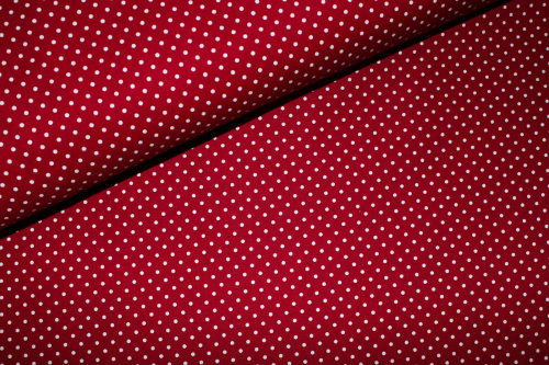 Baumwolle Punkte dunkleres rot/weiß (10 cm)