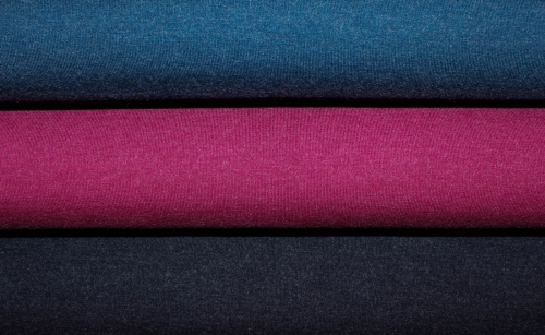 Viskose-Polyester-Jersey jeansblau/meliert (10 cm)