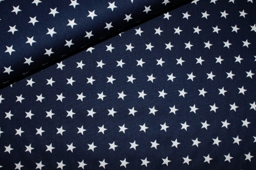 Baumwolle "Star" navy-white (10 cm)
