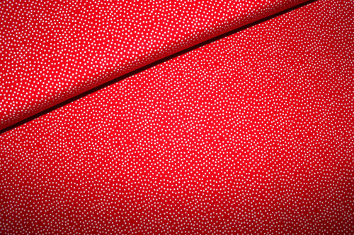 Designerbaumwolle "Garden Pindot" rot/weiß (10 cm)